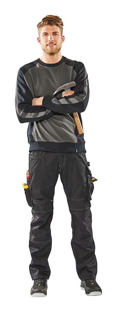 Pantaloni con tasche porta-ginocchiere UNIQUE nero