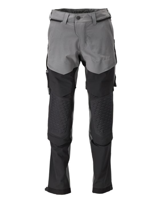 Pantaloni con tasche porta-ginocchiere CUSTOMIZED grigio pietra/nero