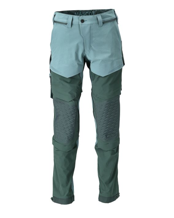 Pantaloni con tasche porta-ginocchiere CUSTOMIZED verde foresta chiaro/verde foresta