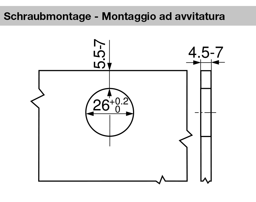 Cerniera per ante in cristallo CLIP top