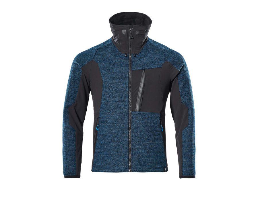 Giacca in maglia con chiusura lampo ADVANCED petrolio scuro/nero