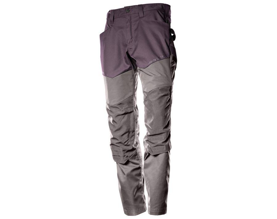 Pantaloni con tasche porta-ginocchiere CUSTOMIZED bordeaux/grigio pietra