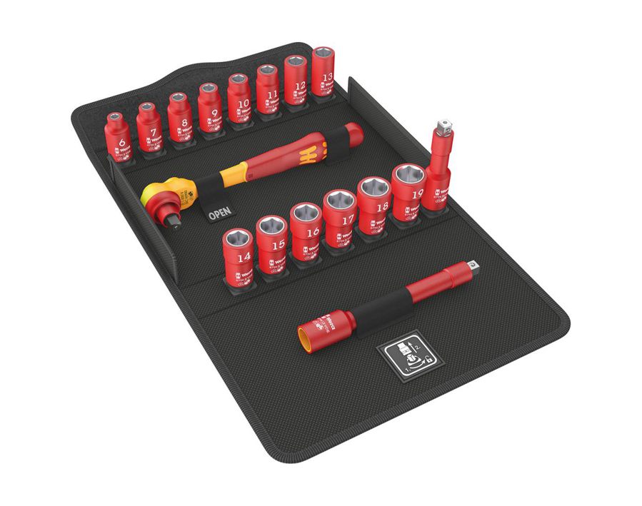 VDE-Sechskant-Steckschlüssel-Garnitur 3/8" Zyklop
