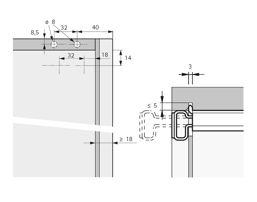 Attaccaglia per pensili SAH 15