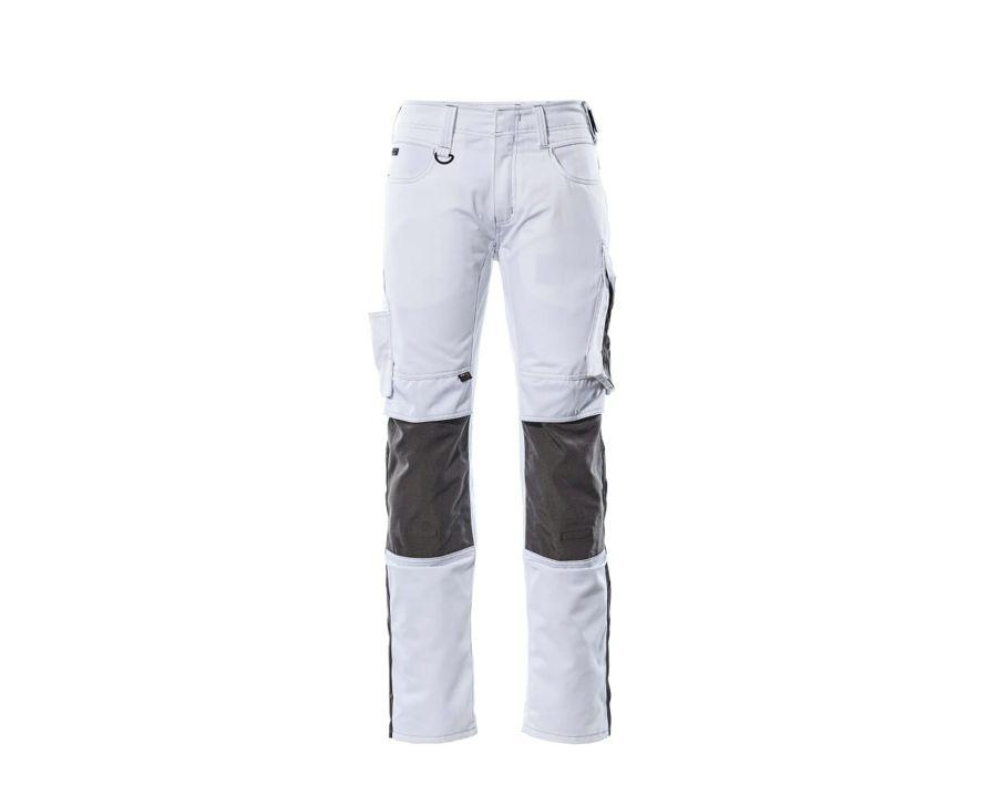Pantaloni con tasche porta-ginocchiere UNIQUE bianco/antracite scuro