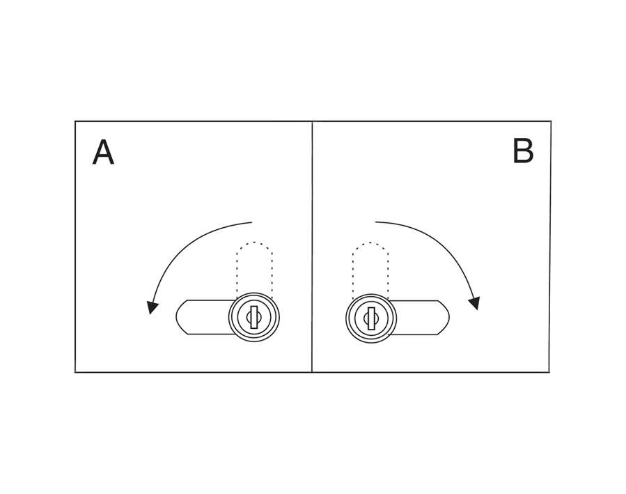 Serratura per anta in vetro