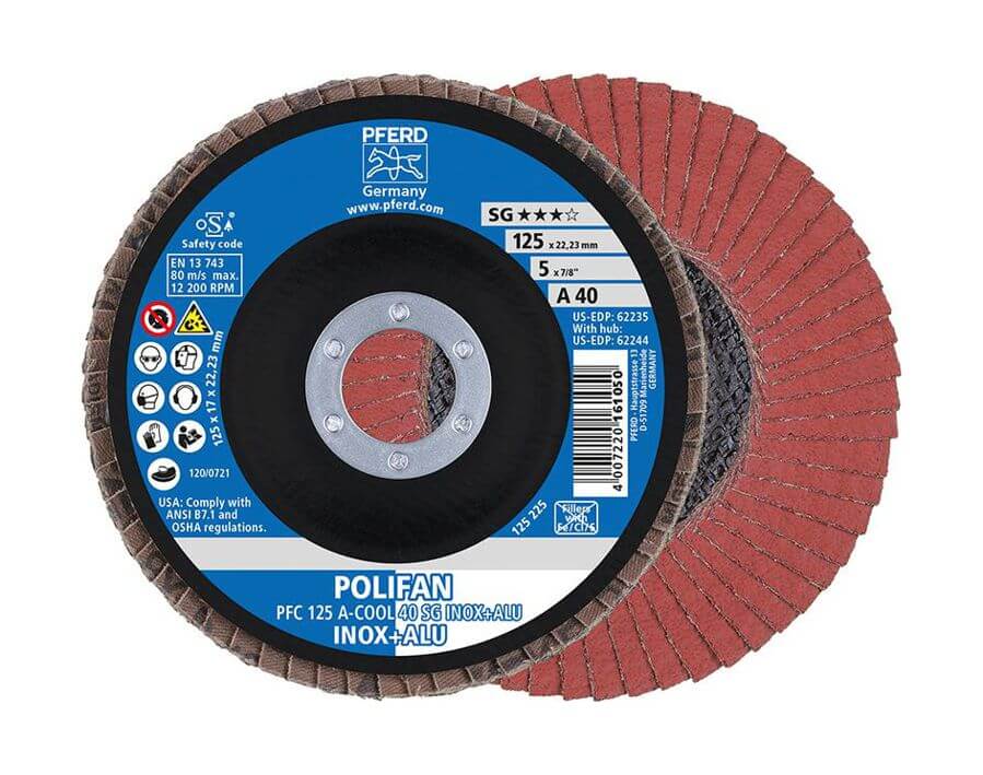 POLIFAN-Fächerschleifscheibe, Korund A-COOL, gerade