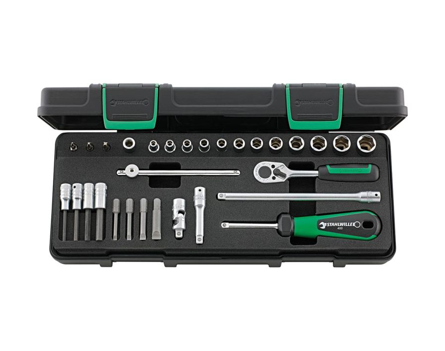 Sechskant-Steckschlüssel-Garnitur 1/4", 30-teilig