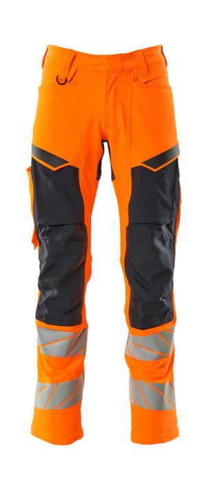 Pantaloni con tasche porta-ginocchiere ACCELERATE SAFE hi-vis arancio/blu navy scuro