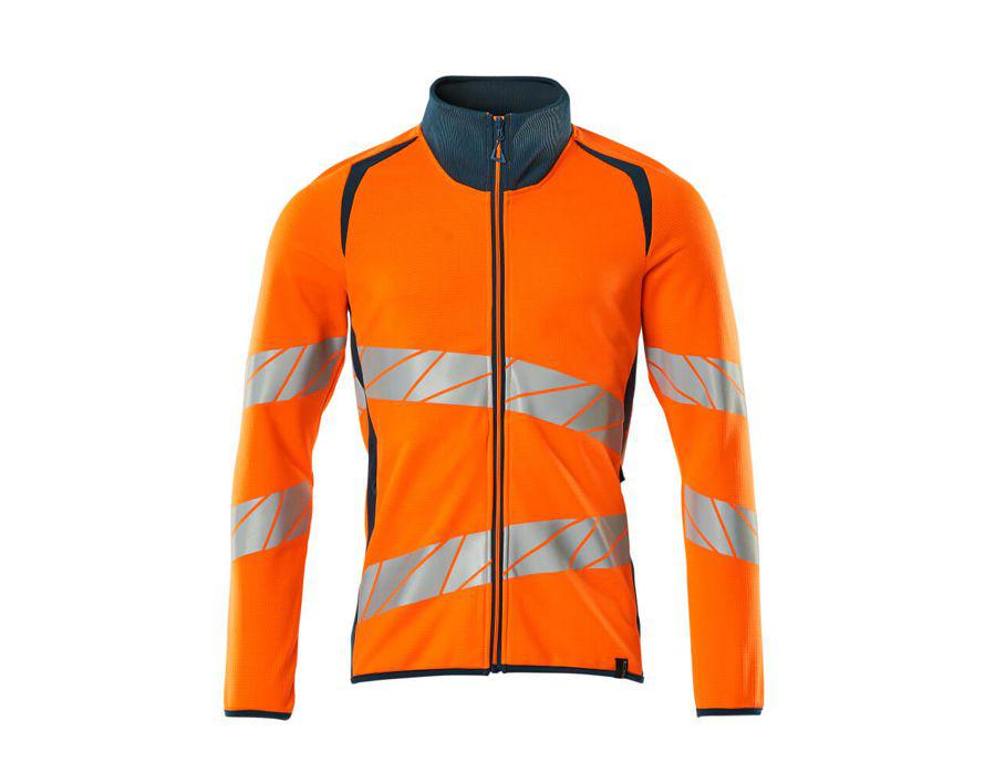Felpa con chiusura lampo ACCELERATE SAFE hi-vis arancio/petrolio scuro