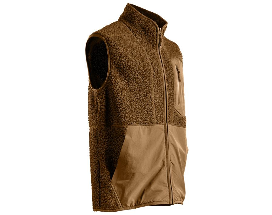 Gilet in pile con chiusura lampo CUSTOMIZED nocciola