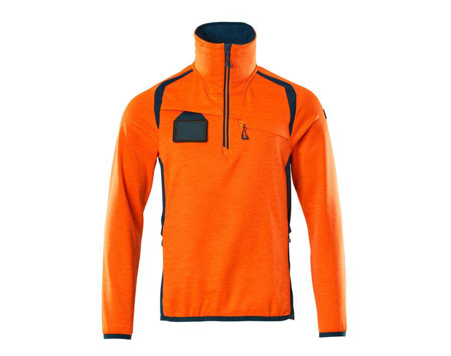Maglione in pile con mezza cerniera ACCELERATE SAFE hi-vis arancio/petrolio scuro