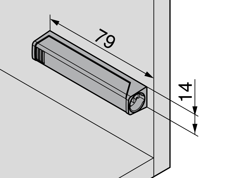 Piastrina di supporto diritta per TIP-ON versione lunga