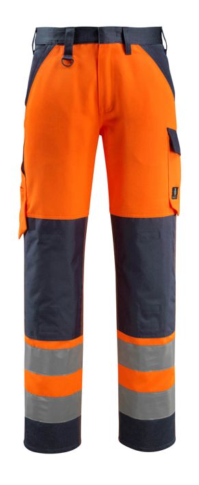 Pantaloni con tasche porta-ginocchiere SAFE LIGHT hi-vis arancio/blu navy scuro