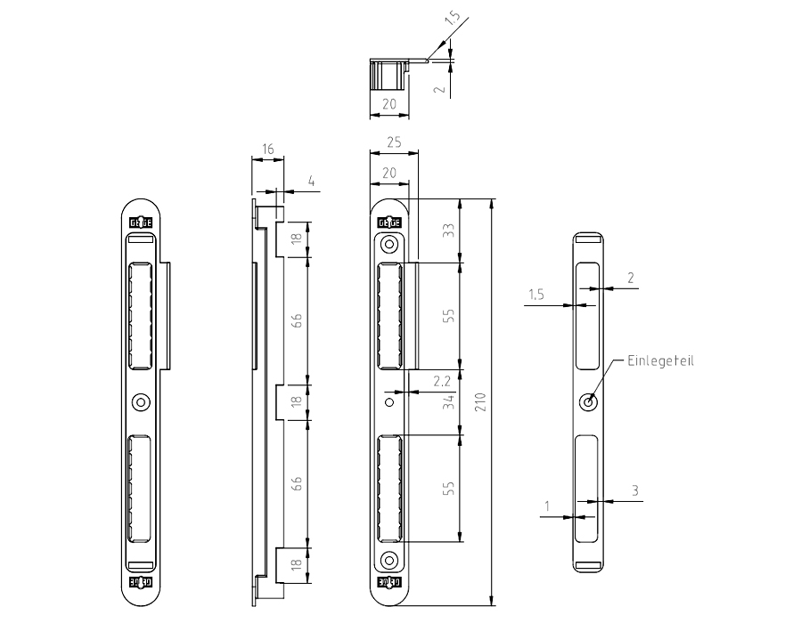Contropiastra con 4 regolazioni 
