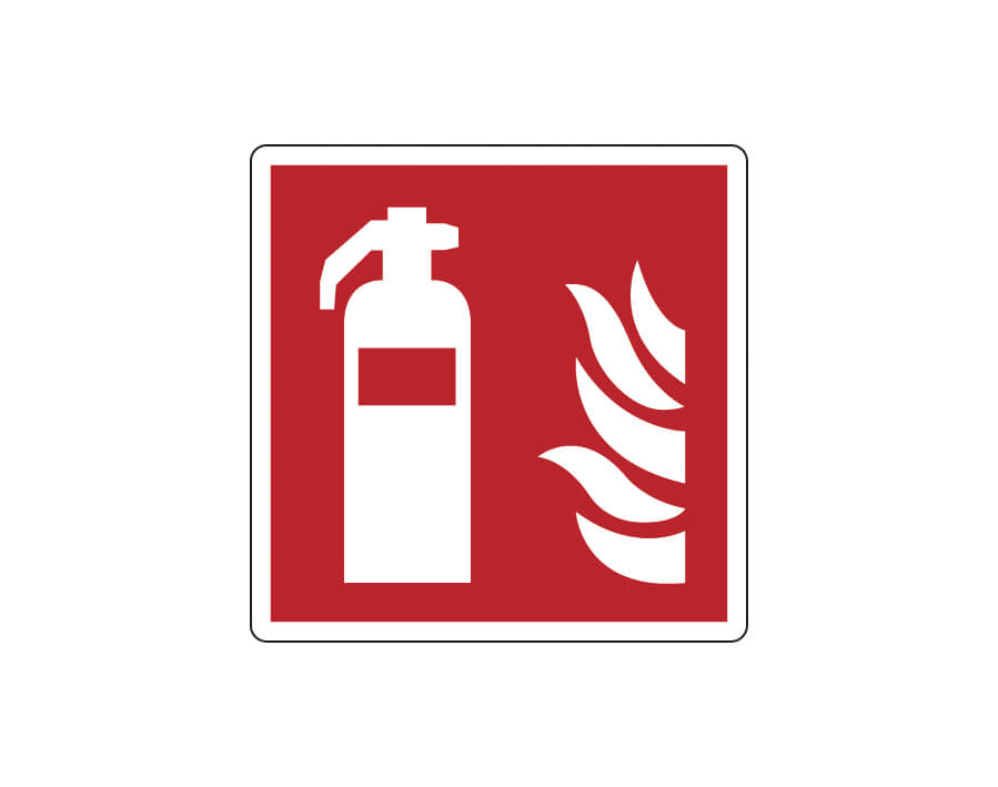 Cartello segnaletico di emergenza antincendio:
estintore