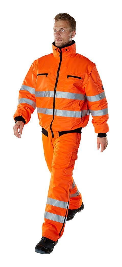 Pantaloni con tasche porta-ginocchiere SAFE LIGHT hi-vis arancio