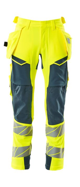 Pantaloni con tasche esterne ACCELERATE SAFE hi-vis giallo/petrolio scuro