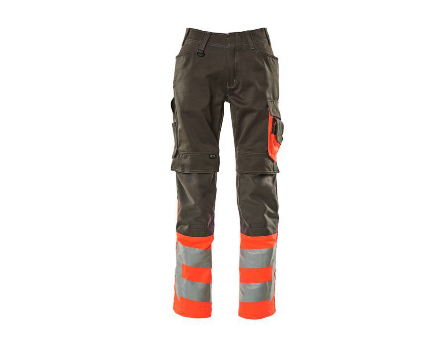 Pantaloni con tasche porta-ginocchiere SAFE SUPREME antracite scuro/hi-vis rosso