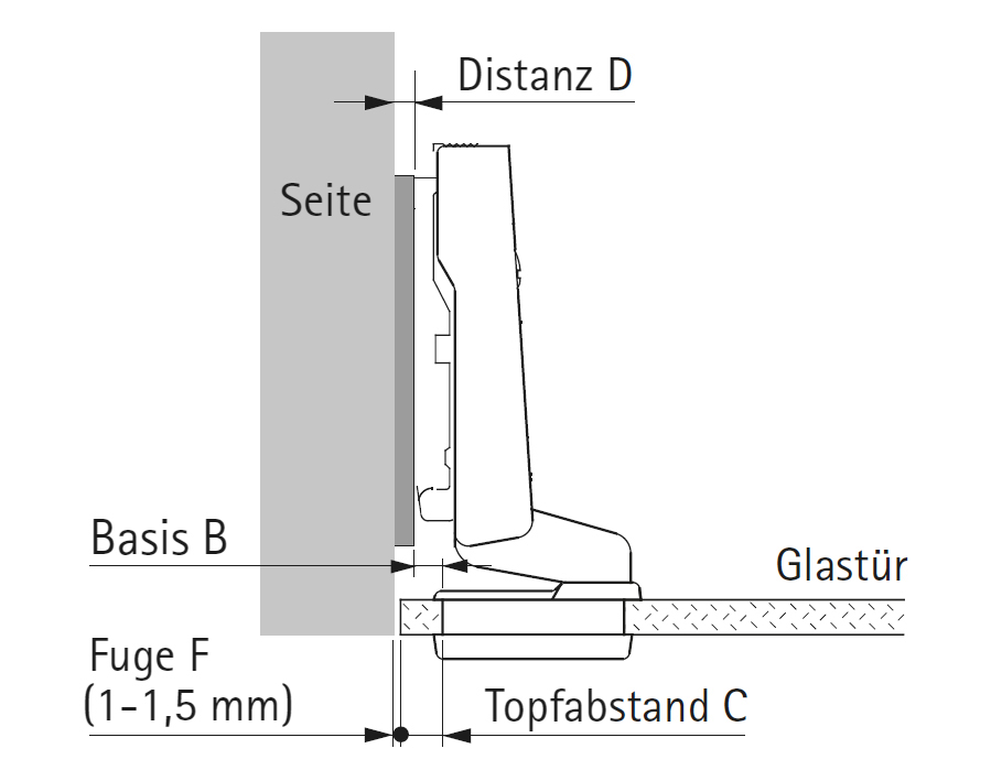 Cerniera per ante in vetro Intermat 9904