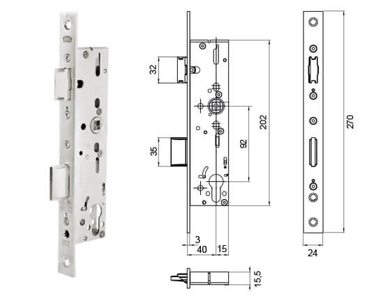 Serratura antipanico B 1826 per porte ad 1 anta  