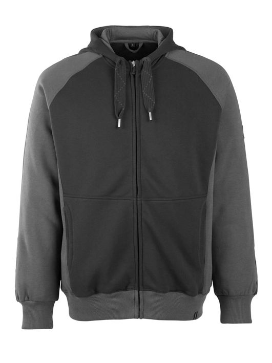 Felpa con cappuccio con chiusura lampo UNIQUE nero/antracite scuro