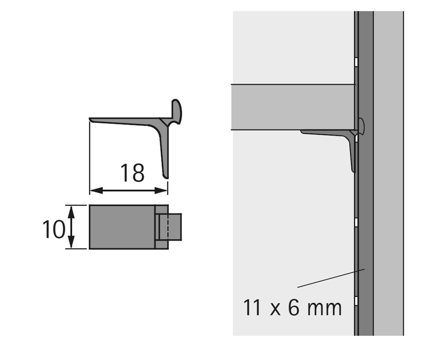 Reggipiano Vari Alu 11 x 6 mm