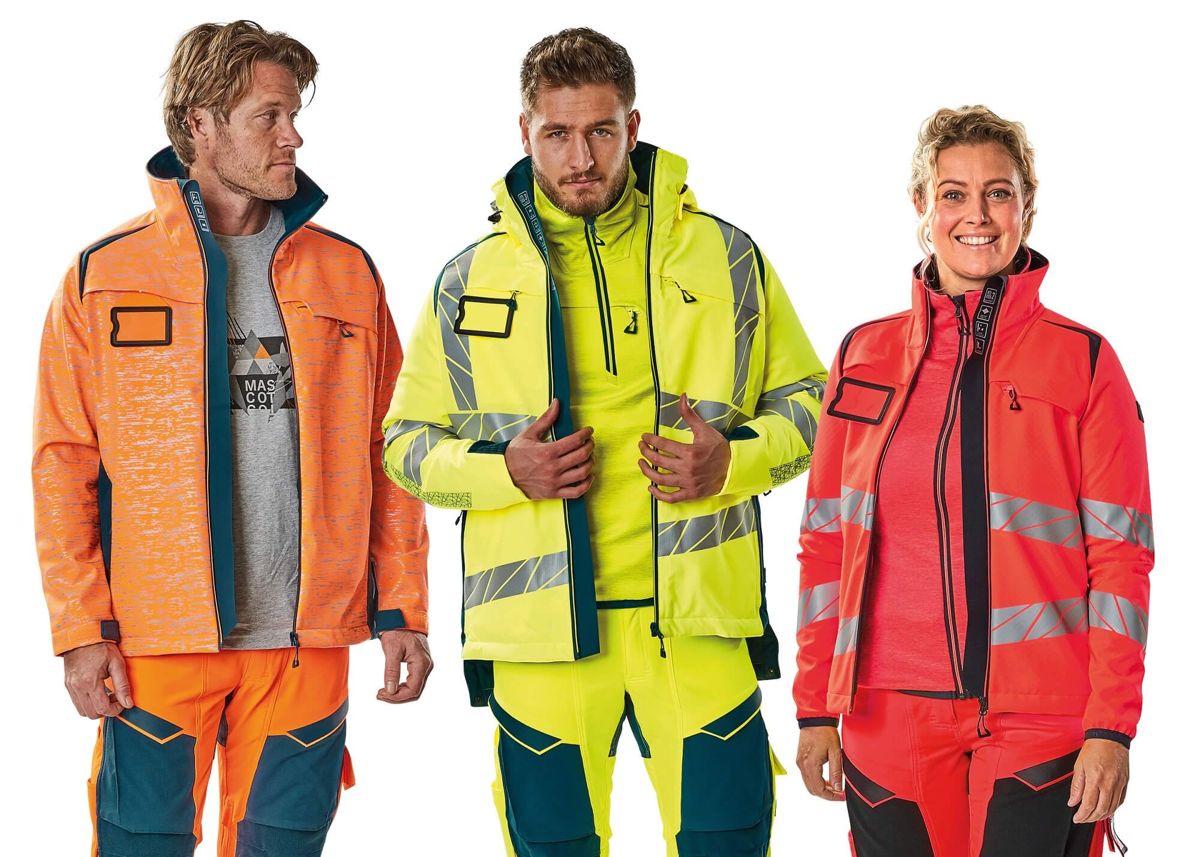 Pantaloni con tasche porta-ginocchiere ACCELERATE SAFE hi-vis rosso/antracite scuro