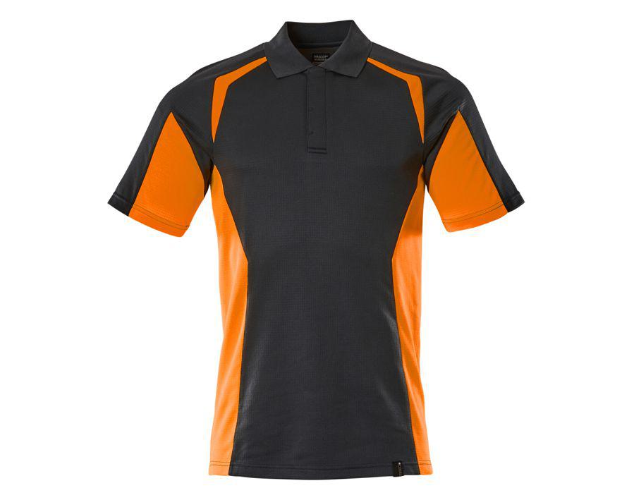 Polo ACCELERATE SAFE blu navy scuro/hi-vis arancio