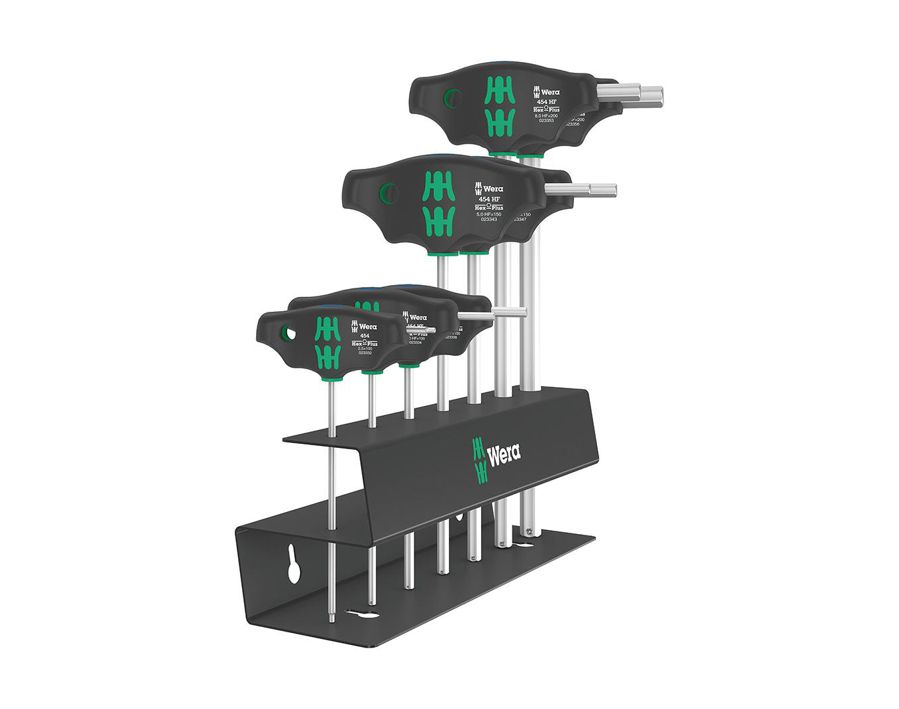 Schraubendreher-Satz mit Quergriff und Seitenabtrieb für Sechskant, mit Haltefunktion