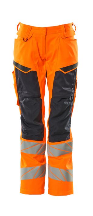 Pantaloni con tasche porta-ginocchiere ACCELERATE SAFE hi-vis arancio/blu navy scuro
