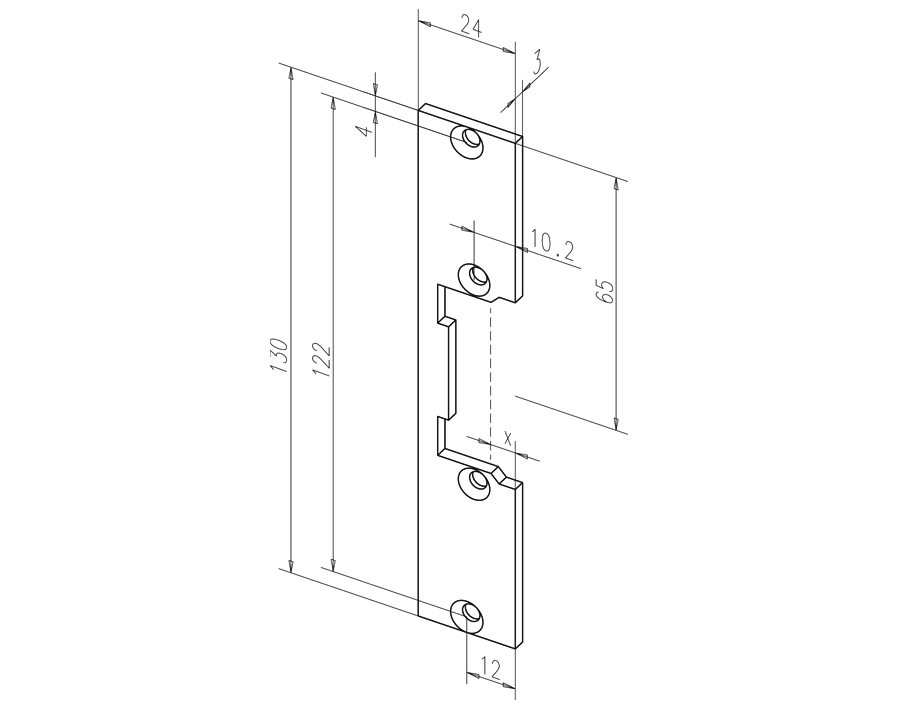 Frontale piatto corto, squadrato 096 