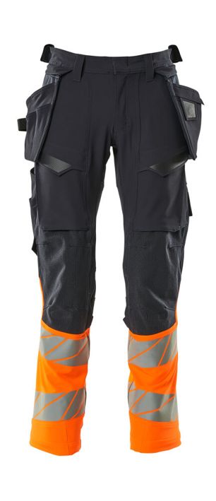 Pantaloni con tasche esterne ACCELERATE SAFE blu navy scuro/hi-vis arancio