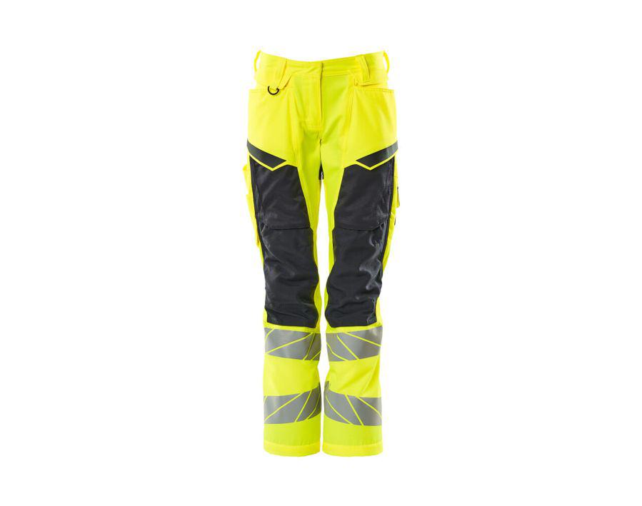Pantaloni con tasche porta-ginocchiere ACCELERATE SAFE hi-vis giallo/blu navy scuro