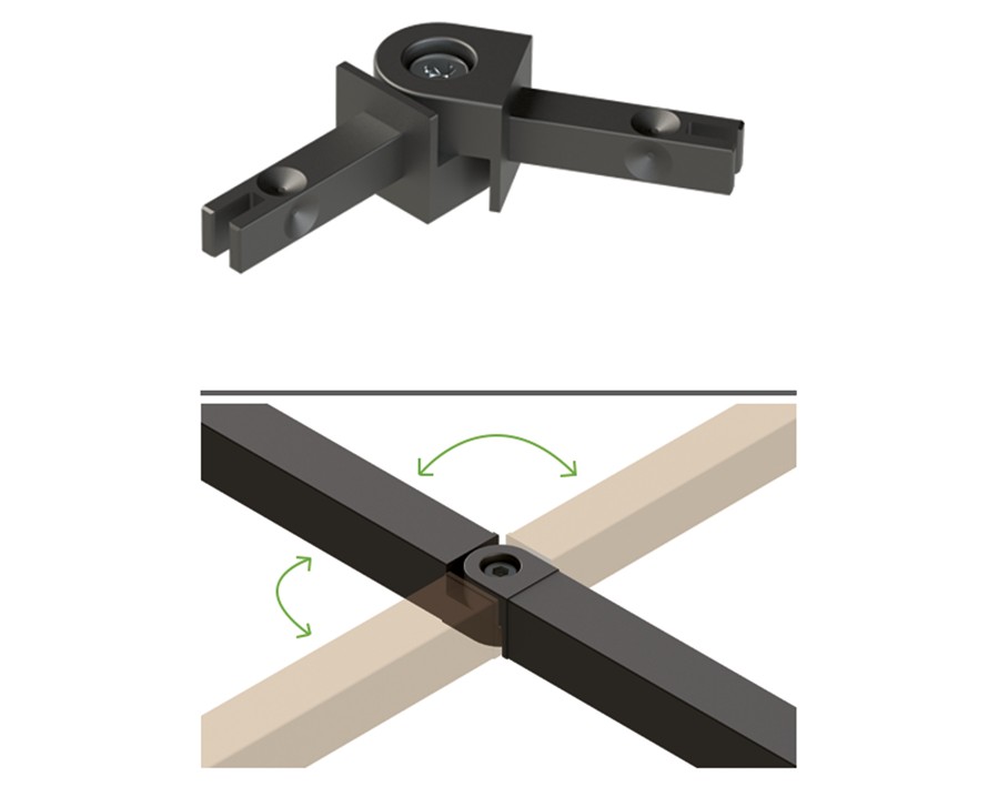 Cadro Giunto flessibile 180° nero opaco
