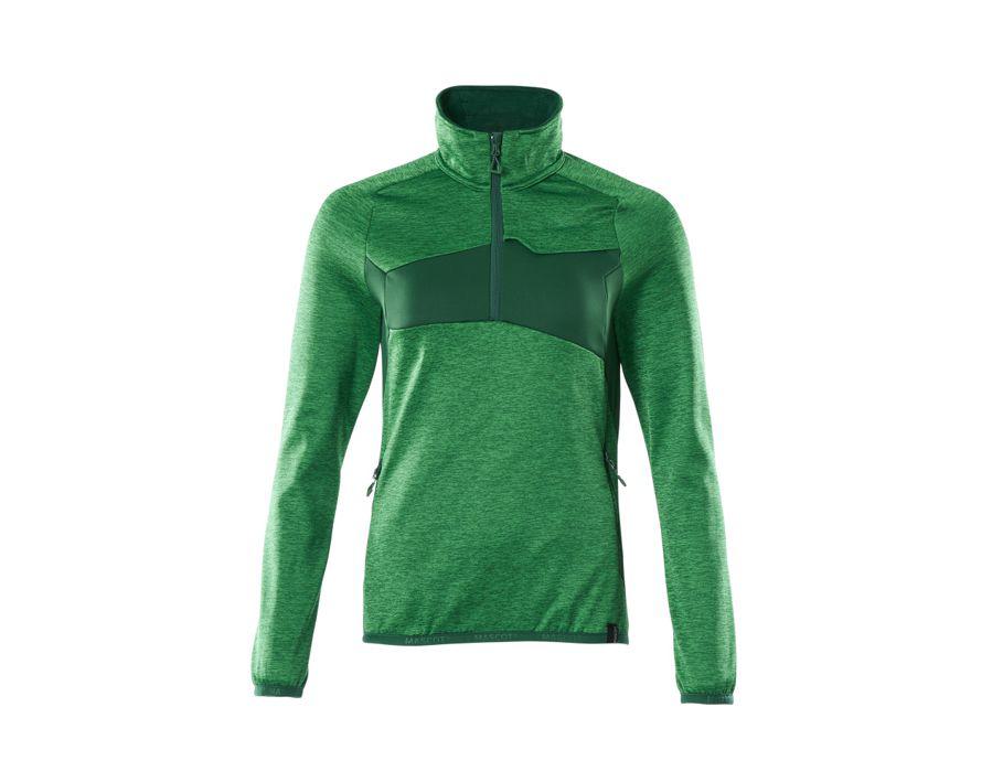 Maglione in pile con mezza cerniera ACCELERATE verde prato/verde
