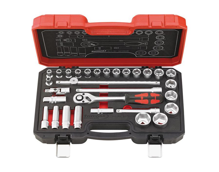 Sechskant-Steckschlüssel-Garnitur 1/2"