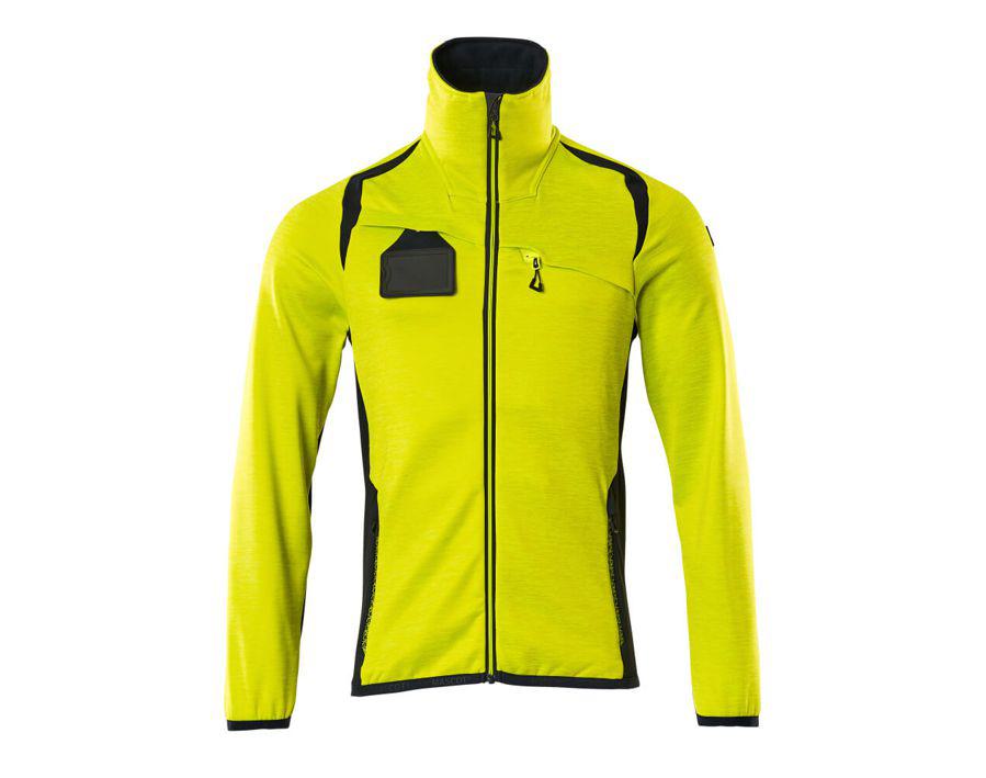 Maglione in pile con chiusura lampo ACCELERATE SAFE hi-vis giallo/blu navy scuro