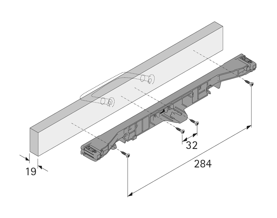 Dispositivo di fissaggio del frontale senza perno per cassettini per cancelleria Systema Top 2000