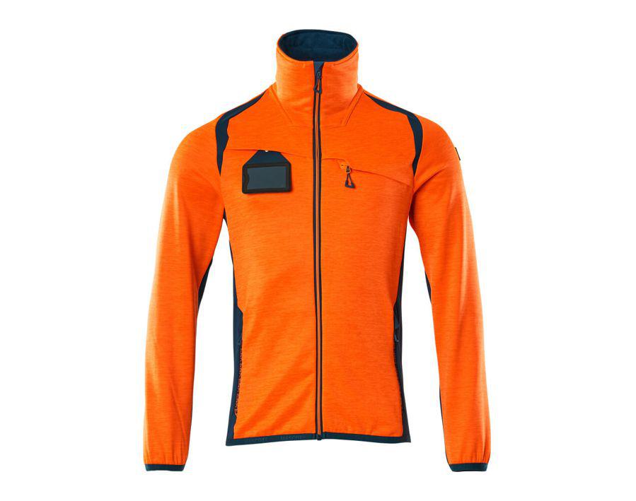 Maglione in pile con chiusura lampo ACCELERATE SAFE hi-vis arancio/petrolio scuro