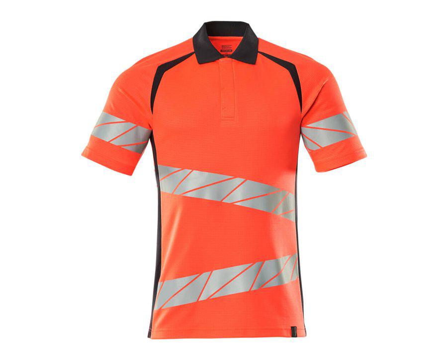 Polo ACCELERATE SAFE hi-vis rosso/blu navy scuro