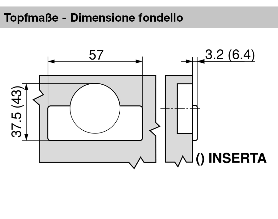 Cerniera speciale da 110° CLIP top