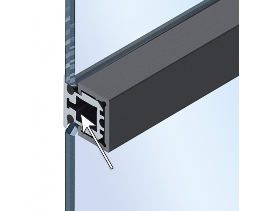 Cadro Profilo centrale per vetro effetto acciaio inox