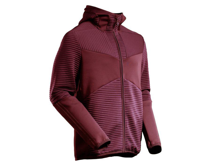 Felpa con cappuccio in pile e chiusura lampo CUSTOMIZED bordeaux