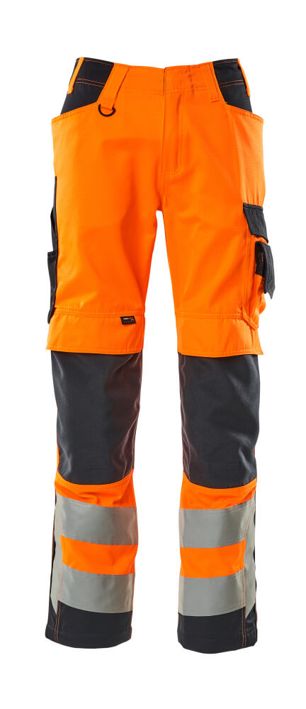 Pantaloni con tasche porta-ginocchiere SAFE SUPREME hi-vis arancio/blu navy scuro