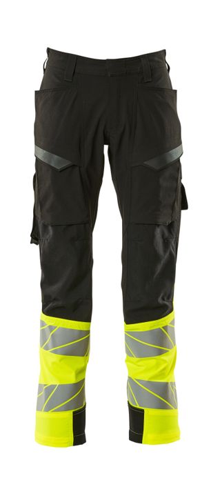 Pantaloni con tasche sulle cosce ACCELERATE SAFE nero/hi-vis giallo