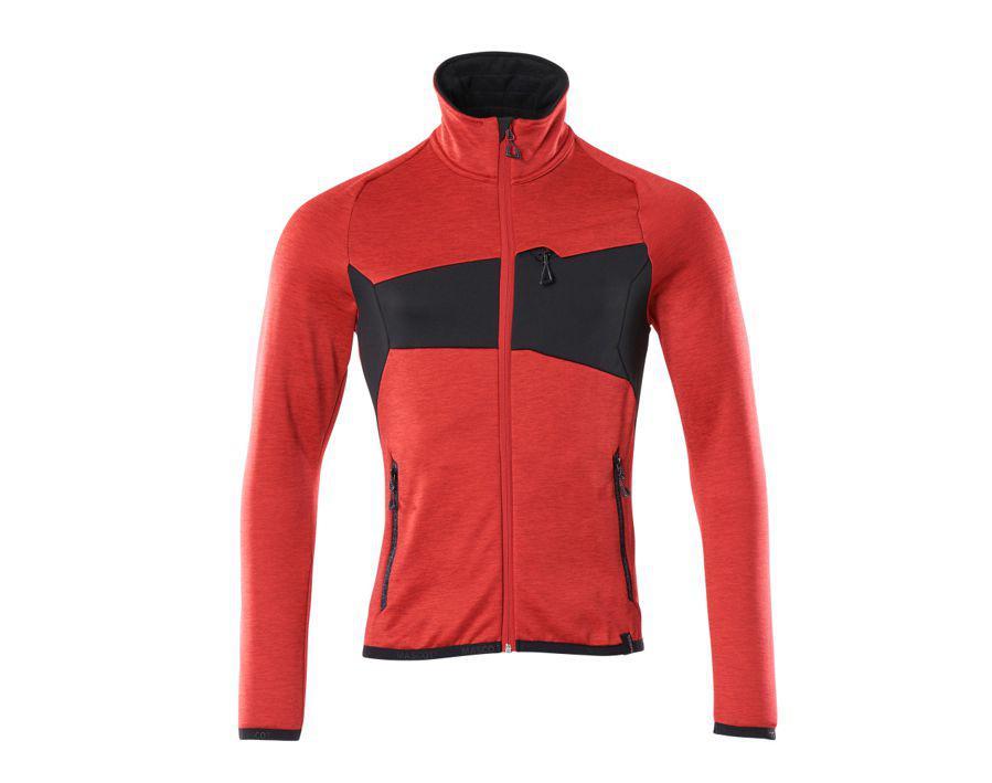 Maglione in pile con chiusura lampo ACCELERATE rosso/nero