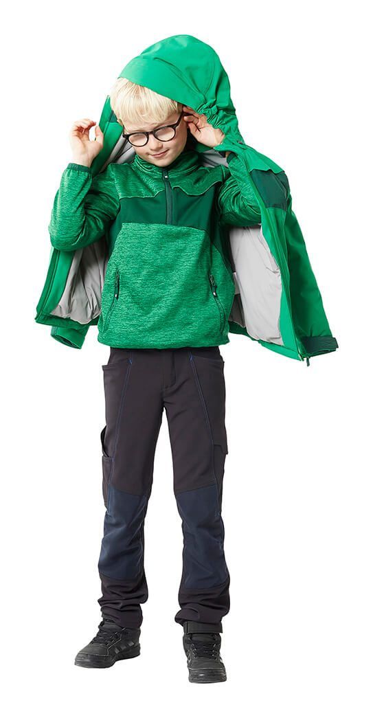 Maglione in pile da bambino ACCELERATE rosso/nero