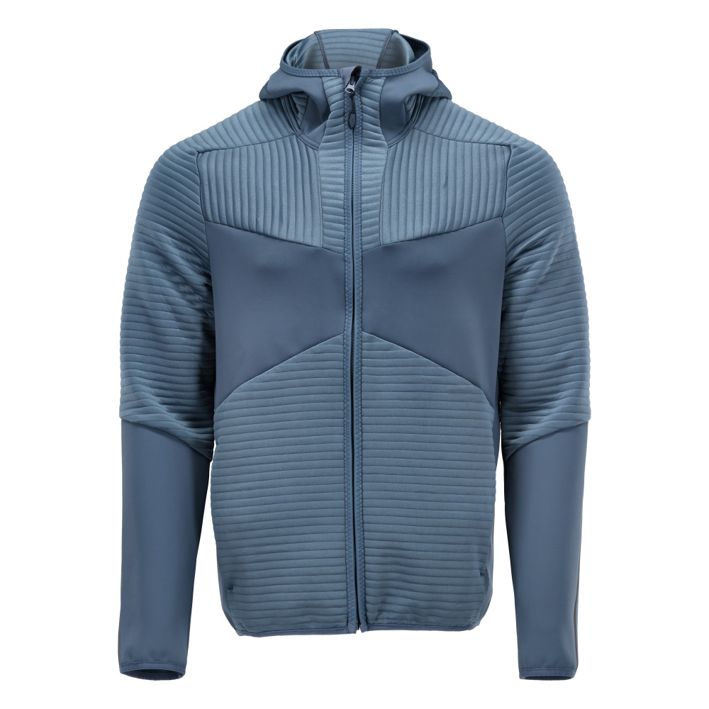 Felpa con cappuccio in pile e chiusura lampo CUSTOMIZED blu grigio