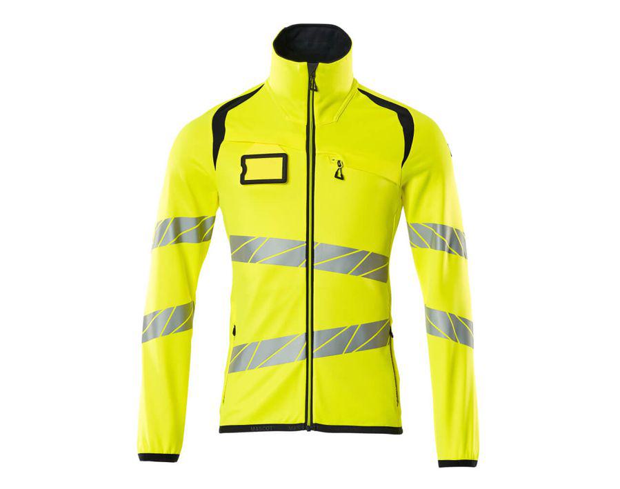 Maglione in pile con chiusura lampo ACCELERATE SAFE hi-vis giallo/blu navy scuro